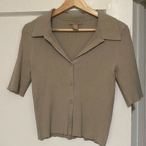 H&M Knit Button Down with Collar S